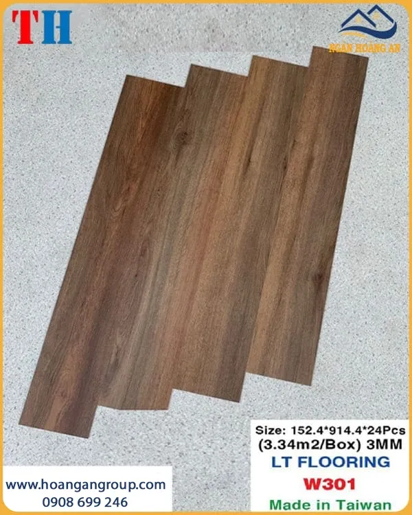 Sàn Nhựa Dán Keo Giả Gỗ Taiwan Giá Rẻ THFloor W301 Sàn Nhựa Dán Keo Giả Gỗ Taiwan Giá Rẻ THFloor W301