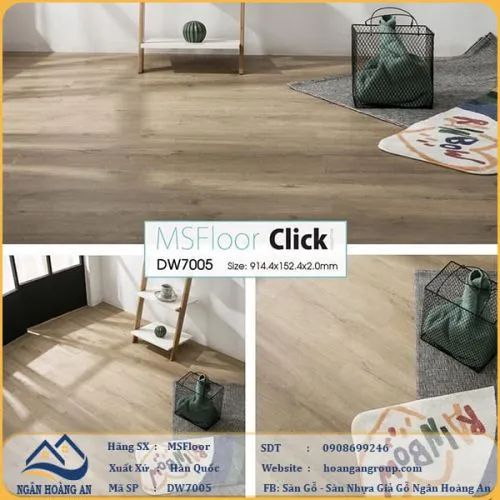 Sàn Nhựa Giả Gỗ Dán Keo MsFloor DW7005