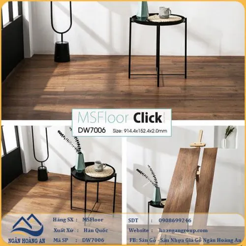 Sàn Nhựa Giả Gỗ Dán Keo MsFloor DW7006