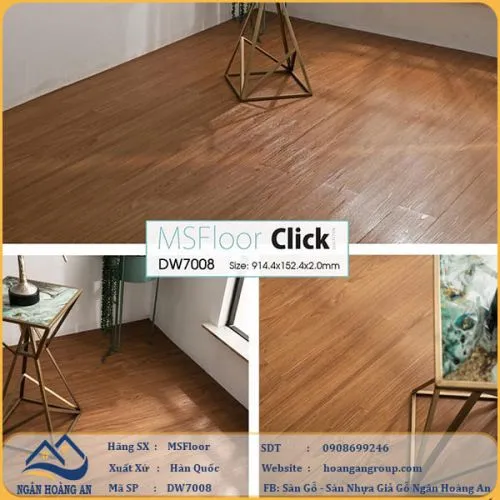 Sàn Nhựa Giả Gỗ Dán Keo MsFloor DW7008
