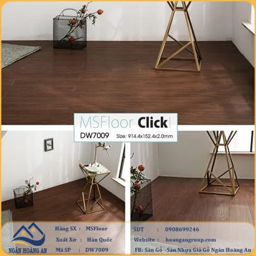 Sàn Nhựa Giả Gỗ Dán Keo MsFloor DW7009