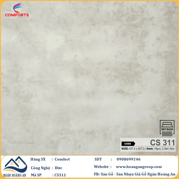 Sàn Nhựa Dán Keo Giả Vân Đá Comforts 3mm Sàn Nhựa Dán Keo Giả Vân Đá Comforts 3mm