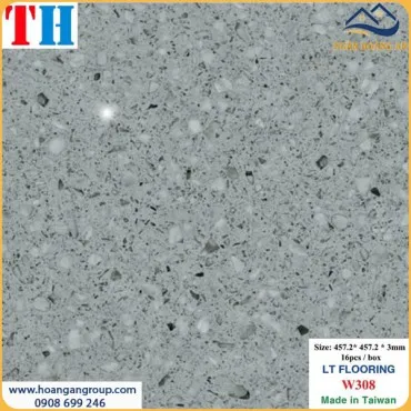 Sàn Nhựa Dán Keo Vân Đá Mài Terrazzo W308 Dày 3mm