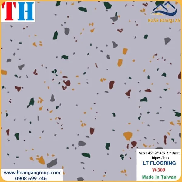 Sàn Nhựa Dán Keo Giả Vân Đá 3mm Vinyl Floor W309