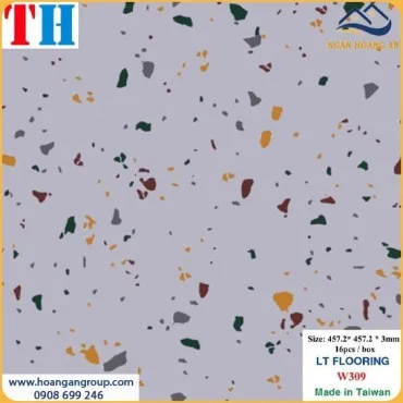 Sàn Nhựa Dán Keo Vân Đá Mài Terrazzo W309 Dày 3mm