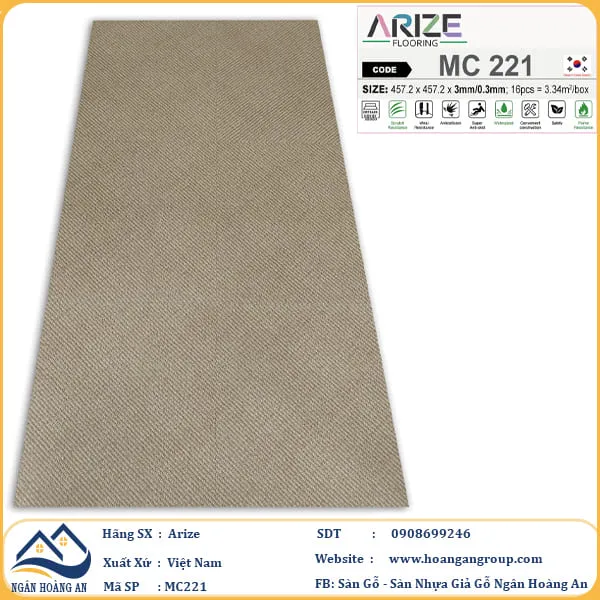 Sàn Nhựa Dán Keo Giả Vân Đá Arize 3mm Sàn Nhựa Dán Keo Giả Vân Đá Arize 3mm