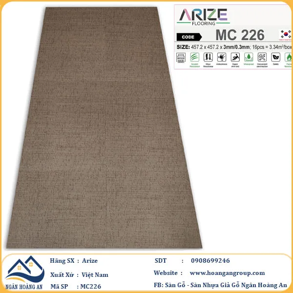 Sàn Nhựa Dán Keo Giả Vân Đá Arize 3mm Sàn Nhựa Dán Keo Giả Vân Đá Arize 3mm