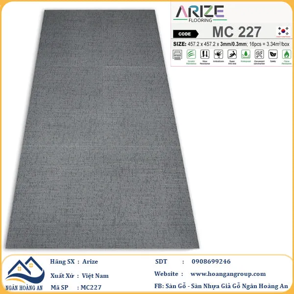 Sàn Nhựa Dán Keo Giả Vân Đá Arize 3mm
