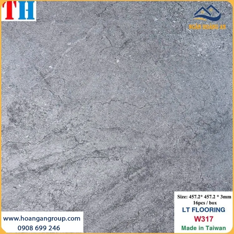 Sàn Nhựa Dán Keo Vân Bê Tông THFloor W317 Dày 3mm