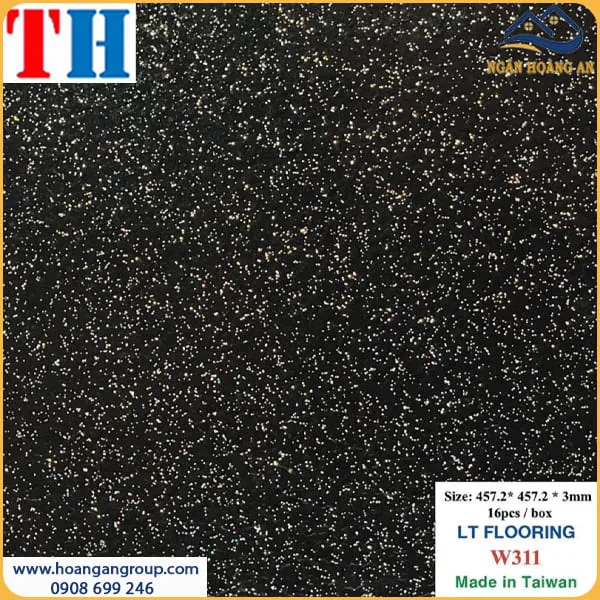 Sàn Nhựa Dán Keo Vinyl Floor 3mm Vân Kim Tuyến Màu Đen