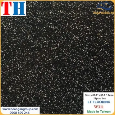 Sàn Nhựa Dán Keo Vân Đá Màu Đen Kim Tuyến W311 Dày 3mm