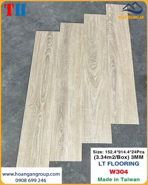 Sàn Nhựa Dán Keo Vân Gỗ THFloor W304 Dày 3mm Sàn Nhựa Dán Keo Vân Gỗ THFloor W304 Dày 3mm