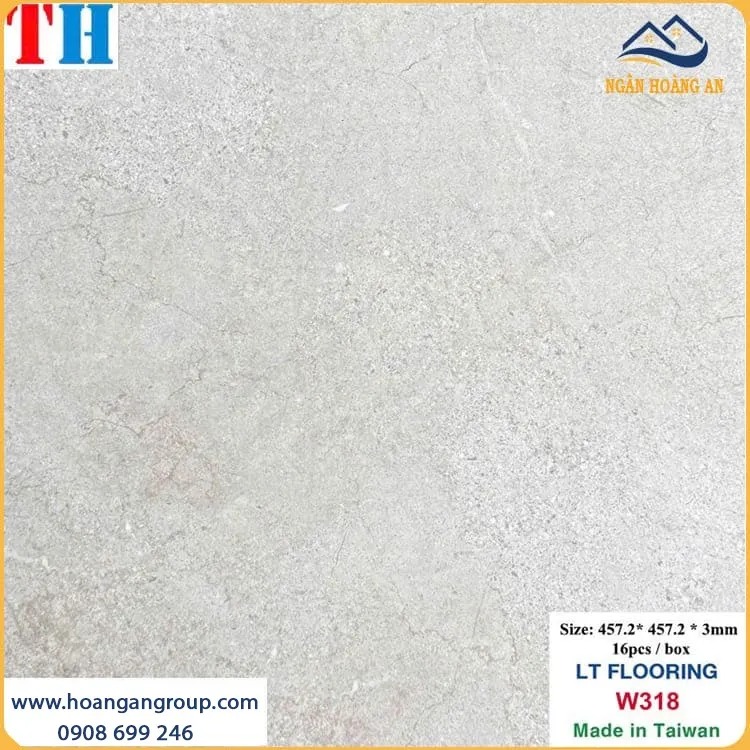 Sàn Nhựa Dán Keo Vân Xi Măng  THFloor W318 Dày 3mm