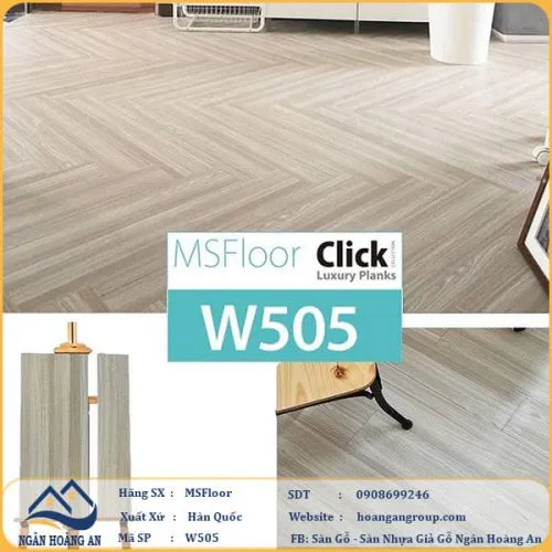 Sàn Nhựa Giả Gỗ Bóc Dán MsFloor W505
