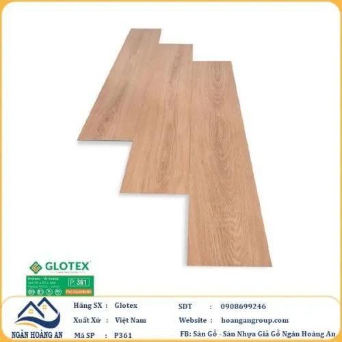 Sàn Nhựa Giả Gỗ Dán Keo Glotex P361