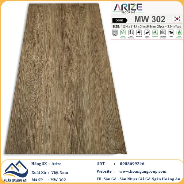 Sàn Nhựa Dán Keo Giả Vân Gỗ Arize 3mm Sàn Nhựa Dán Keo Giả Vân Gỗ Arize 3mm