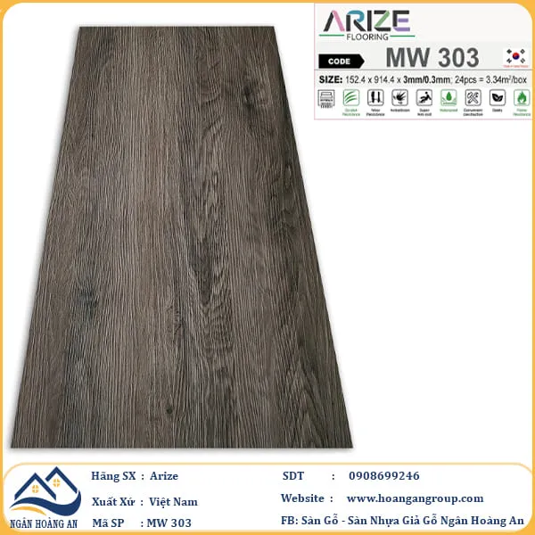 Sàn Nhựa Dán Keo Giả Vân Gỗ Arize 3mm Sàn Nhựa Dán Keo Giả Vân Gỗ Arize 3mm