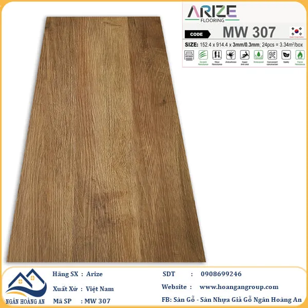 Sàn Nhựa Dán Keo Giả Vân Gỗ Arize 3mm Sàn Nhựa Dán Keo Giả Vân Gỗ Arize 3mm