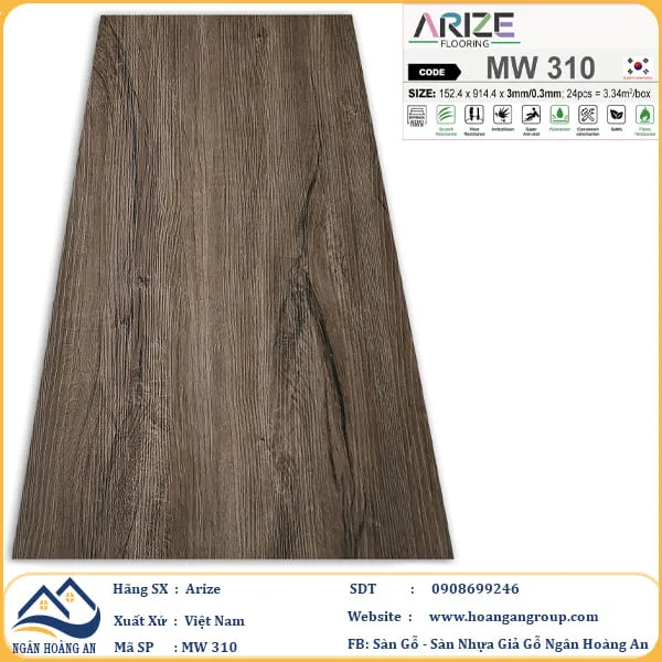 Sàn Nhựa Dán Keo Giả Vân Gỗ Arize 3mm Sàn Nhựa Dán Keo Giả Vân Gỗ Arize 3mm