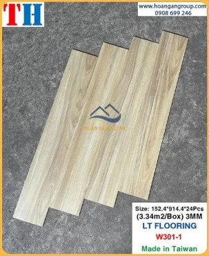 Sàn Nhựa Giả Gỗ Dán Keo 3mm Vinyl Floor W301-1