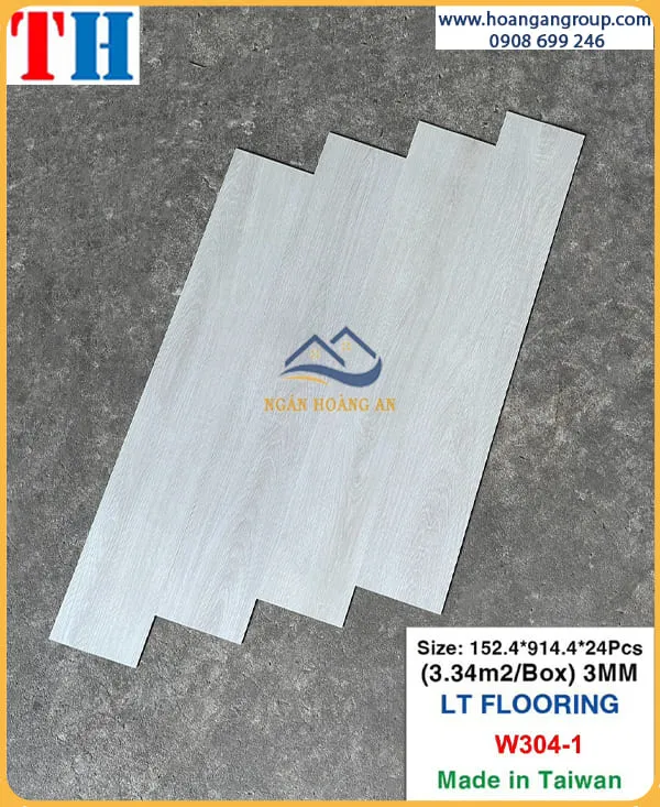 Sàn Nhựa Giả Gỗ Dán Keo 3mm Vinyl Floor W304-1