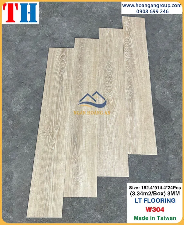Sàn Nhựa Giả Gỗ Dán Keo 3mm Vinyl Floor W304