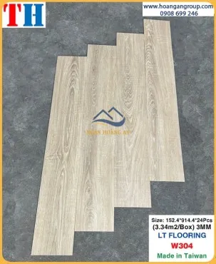 Sàn Nhựa Giả Gỗ Dán Keo 3mm Vinyl Floor W304