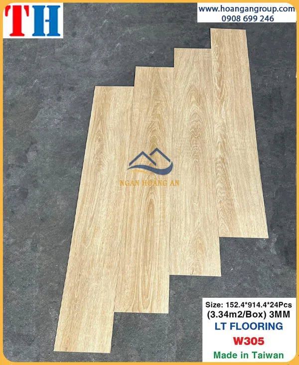 Sàn Nhựa Giả Gỗ Dán Keo 3mm Vinyl Floor W305