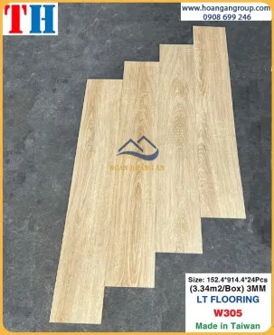 Sàn Nhựa Giả Gỗ Dán Keo 3mm Vinyl Floor W305