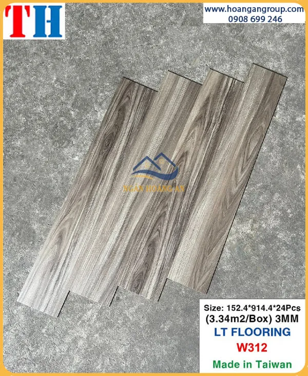 Sàn Nhựa Giả Gỗ Dán Keo 3mm Vinyl Floor W312