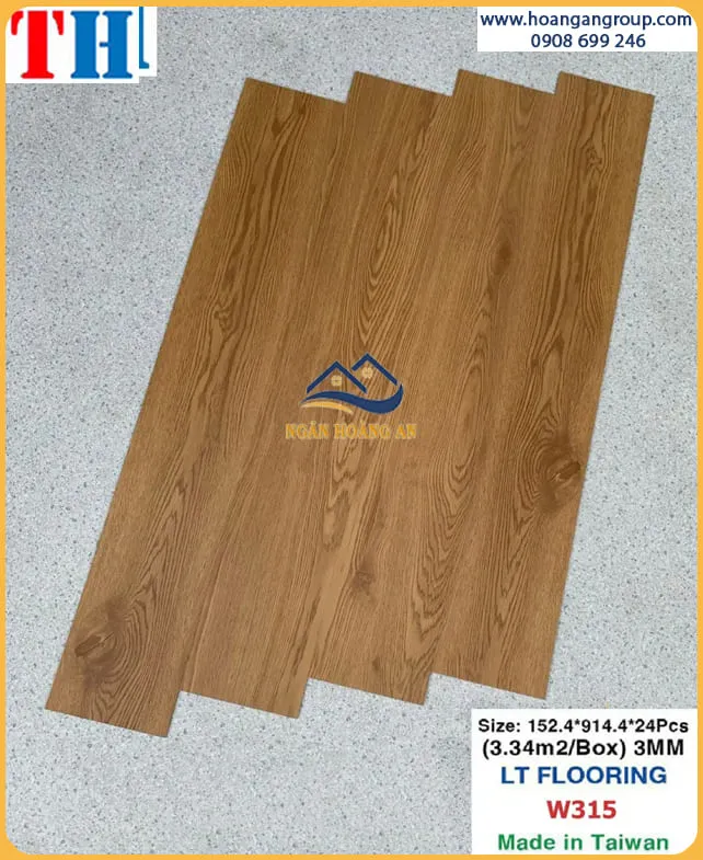 Sàn Nhựa Giả Gỗ Dán Keo 3mm Vinyl Floor W315