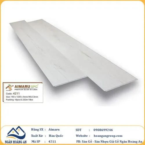 Sàn Nhựa Giả Gỗ Hèm Khóa 4mm Aimaru 4211