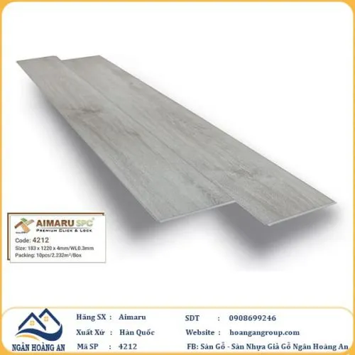 Sàn Nhựa Giả Gỗ Hèm Khóa 4mm Aimaru 4212