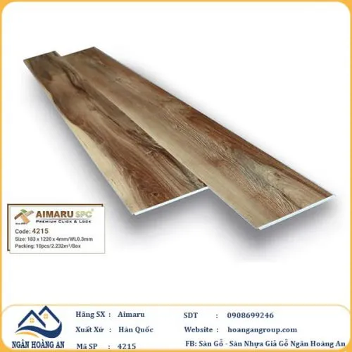 Sàn Nhựa Giả Gỗ Hèm Khóa 4mm Aimaru 4215