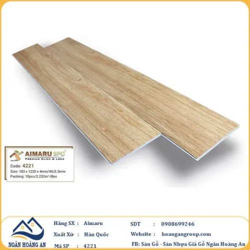 Sàn Nhựa Giả Gỗ Hèm Khóa  4mm Aimaru 4221