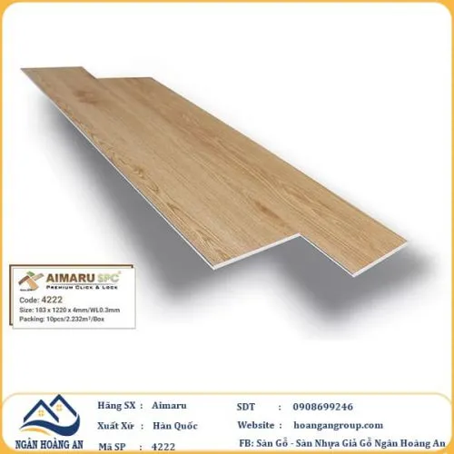 Sàn Nhựa Giả Gỗ Hèm Khóa  4mm Aimaru 4222