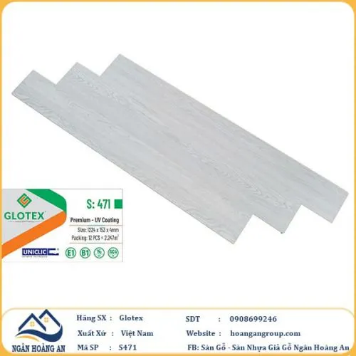 Sàn Nhựa Giả Gỗ Hèm Khóa Glotex 471