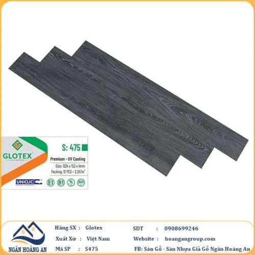 Sàn Nhựa Giả Gỗ Hèm Khóa Glotex 475
