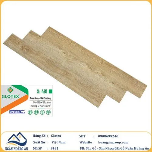 Sàn Nhựa Giả Gỗ Hèm Khóa Glotex 481