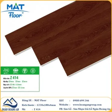 Sàn Nhựa Giả Gỗ Hèm Khóa MAT Floor Z-414 Dày 4mm