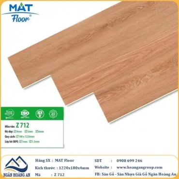Sàn Nhựa Giả Gỗ Hèm Khóa MAT Floor Z-712 Dày 4mm