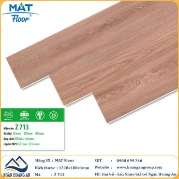 Sàn Nhựa Giả Gỗ Hèm Khóa MAT Floor Z-713 Dày 4mm