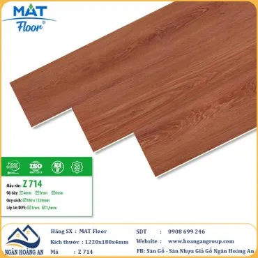 Sàn Nhựa Giả Gỗ Hèm Khóa MAT Floor Z-714 Dày 4mm