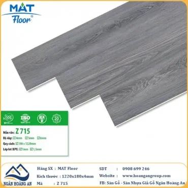 Sàn Nhựa Giả Gỗ Hèm Khóa MAT Floor Z-715 Dày 4mm