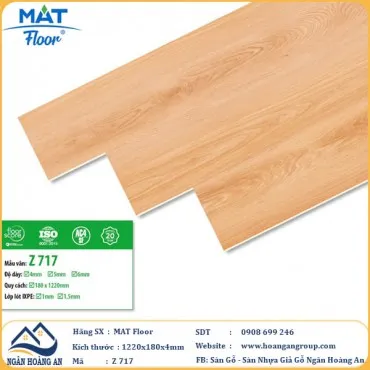 Sàn Nhựa Giả Gỗ Hèm Khóa MAT Floor Z-717 Dày 4mm