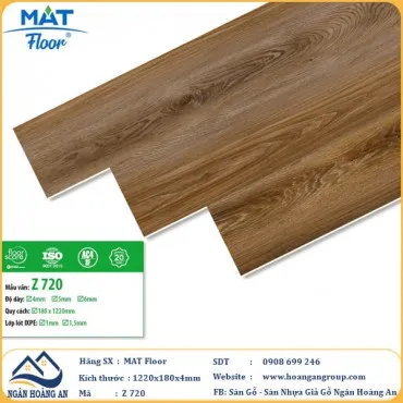Sàn Nhựa Giả Gỗ Hèm Khóa MAT Floor Z-720 Dày 4mm