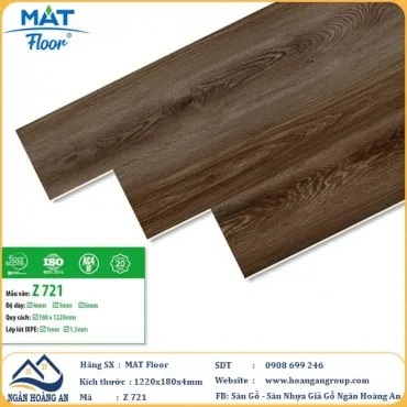 Sàn Nhựa Giả Gỗ Hèm Khóa MAT Floor Z-721 Dày 4mm