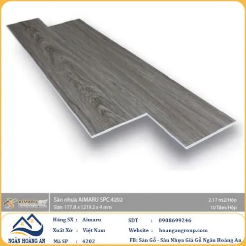 Sàn Nhựa Giả Gỗ Hèm Khóa 4mm Aimaru 4202