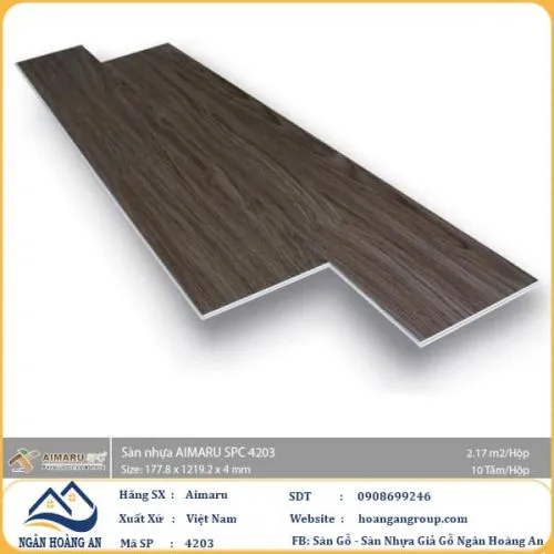 Sàn Nhựa Giả Gỗ Hèm Khóa  4mm Aimaru 4203