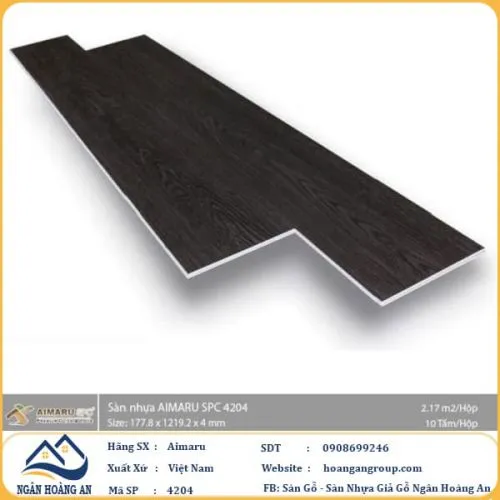 Sàn Nhựa Giả Gỗ Hèm Khóa  4mm Aimaru 4204